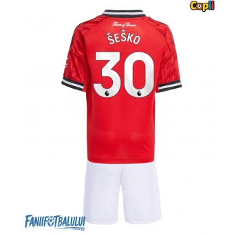 Manchester United Benjamin Sesko #30 Echipament de Fotbal Replică 2025-26 Copii Acasa (+ Șorturi)